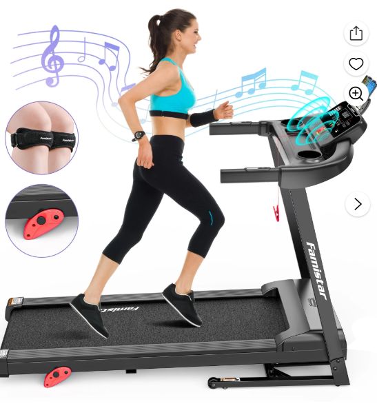 Famistar Electric Folding Treadmill with Adjustable Incline 7.5MPH  Speed