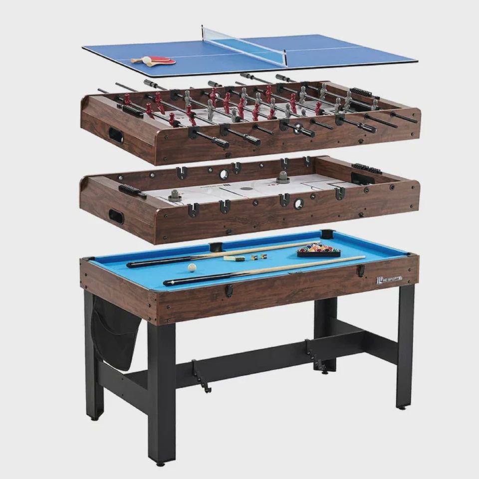 MD Sports CB054Y22006 54&#39;&#39; 4 in 1 Combo Game Table, Foosball, Air Power