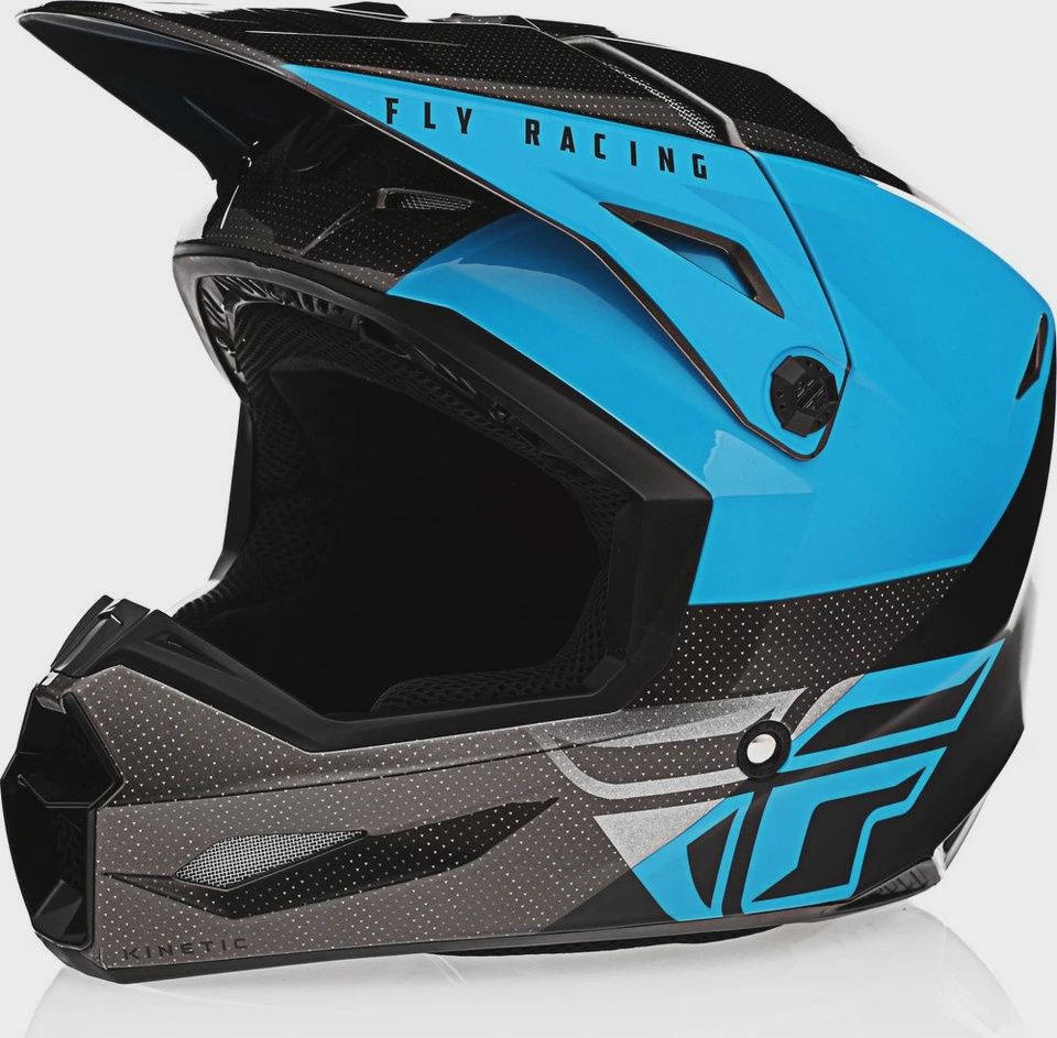 Fly Racing Kinetic Straight Edge Helmet Blue Grey Black size xl
