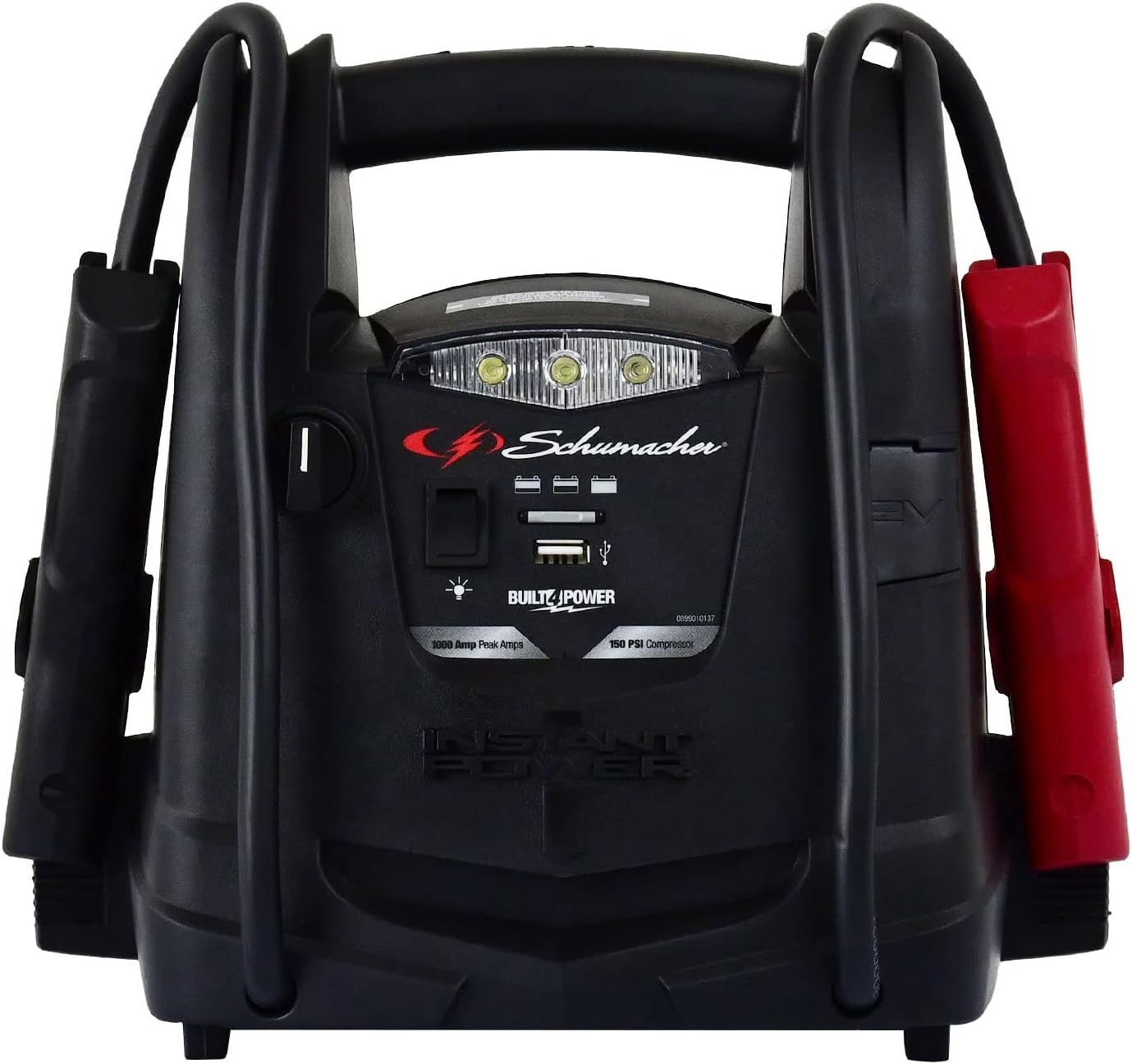 Schumacher SJ1330 1000 Peak Amp Jump Starter and Air Compressor with 12V USB Portable Power Ports