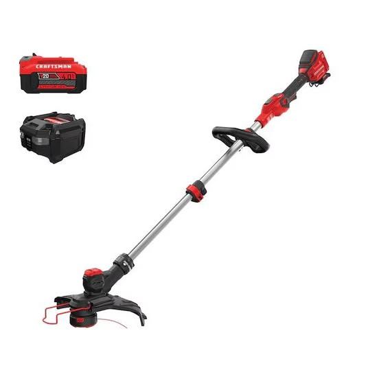 CRAFTSMAN V20 20-volt max 13.0-in Straight Shaft Battery String Trimmer 4 Ah (Battery Included) (Charger Included)