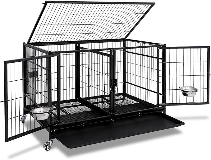 Homey Pet 43x28x33&quot; Open Top Stackable Heavy Duty Dog Cage