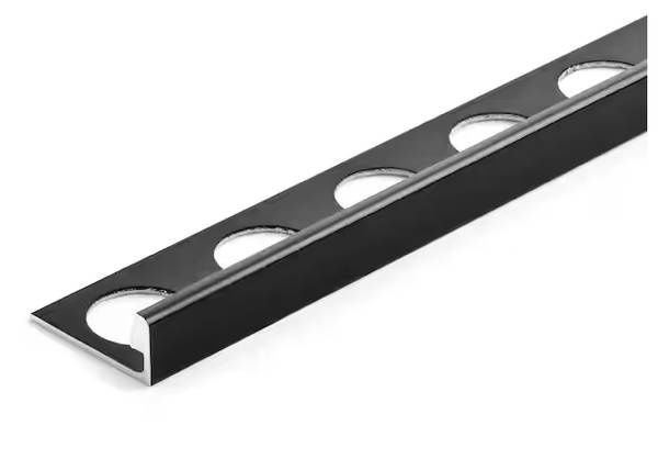 10 Pack Black 3/8 in. x 98-1/2 in. Aluminum L-Shaped Tile Edging Trim
