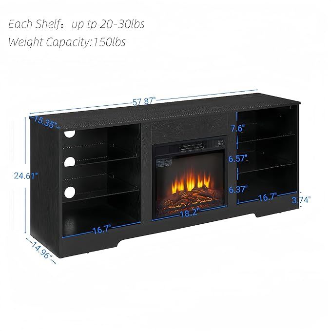TV Stand Up to 32&#39;&#39; to 62&#39;&#39; Entertainment Center with Remote Control