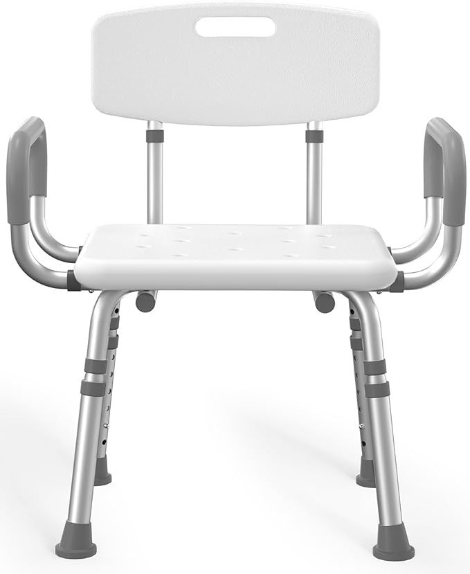 Shower Chair for Inside Shower with Arms and Back HSA Eligible 500lbs
