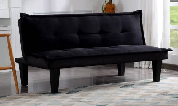 Black Futon Sofa bed, can be converted to a fully functioning futon