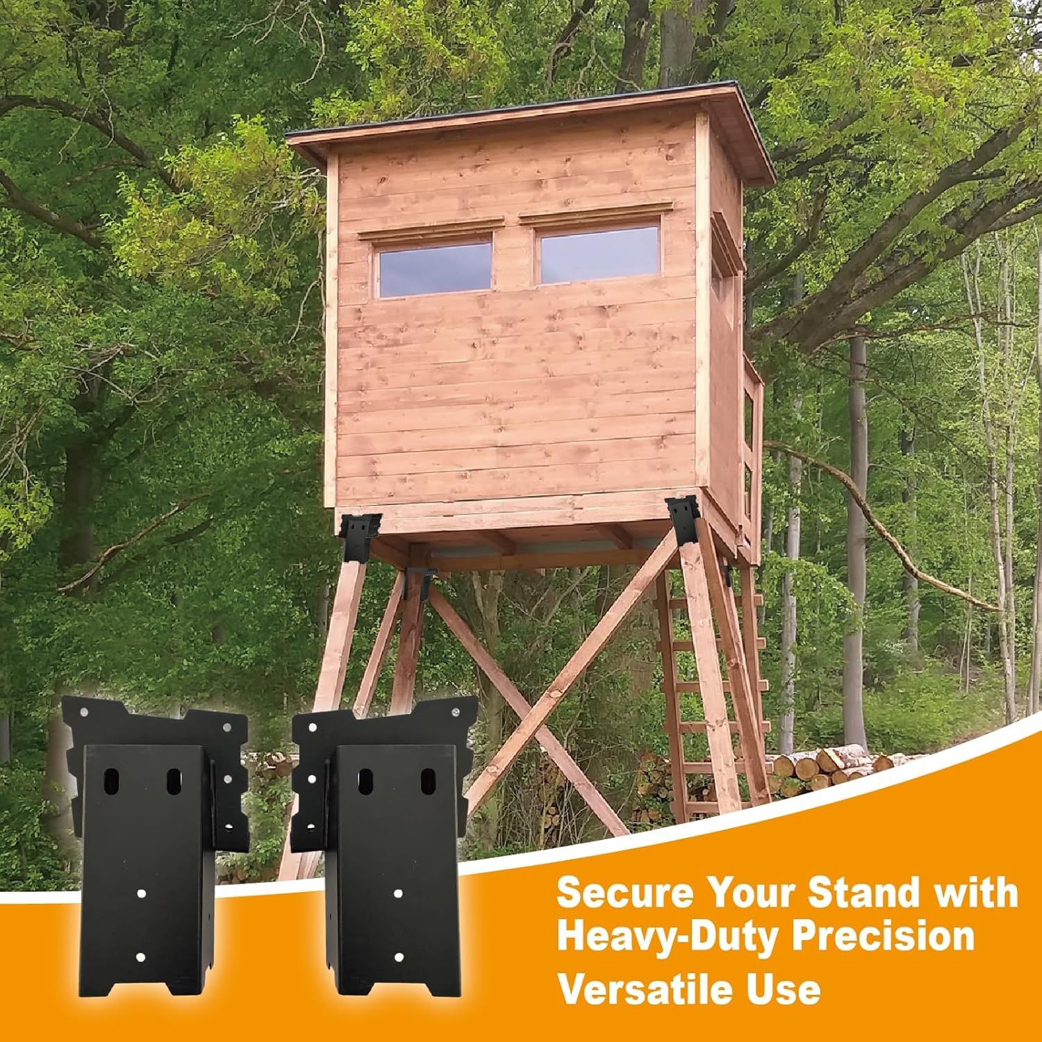 4x4 Outdoor Multi-Use Angle Brackets,Platform Bracket for Hunting Blinds, Shooting Shacks, Outdoor Platforms,Deer Stands,Set of 4 Black