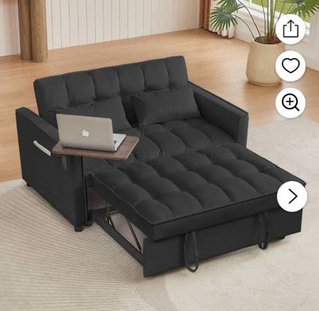 3 in 1 Sleeper Sofa Couch Bed, Convertible Sofa with Pull-Out Bed