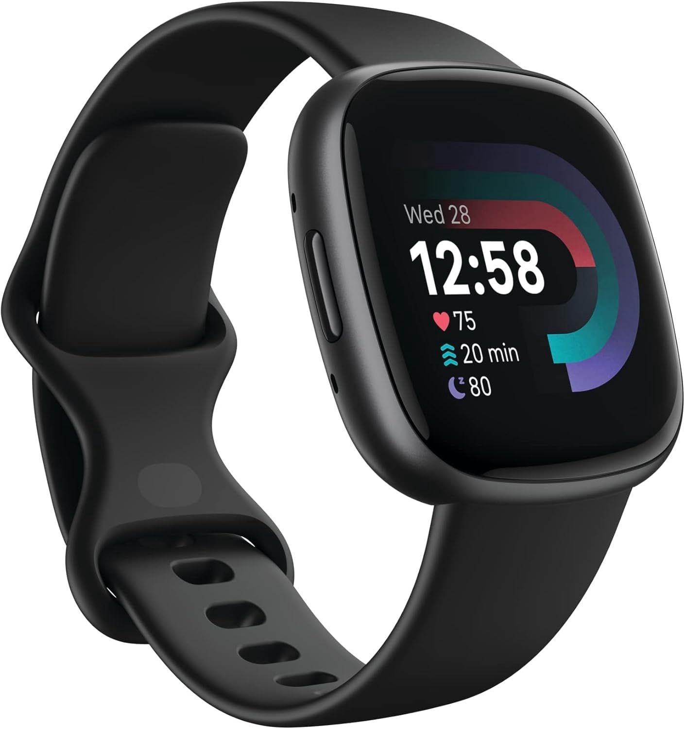 Fitbit Versa 4 Fitness Smartwatch with Daily Readiness, GPS, 24/7 Heart Rate, 40+ Exercise Modes, Sleep Tracking and more, Black/Graphite, One Size (S &amp; L Bands Included)