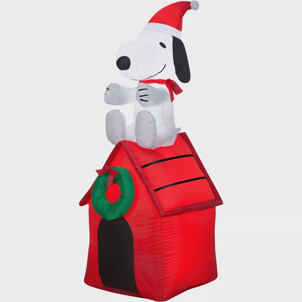 Peanuts Christmas Airblown Inflatable Snoopy on Dog House, 4 ft Tall, Red