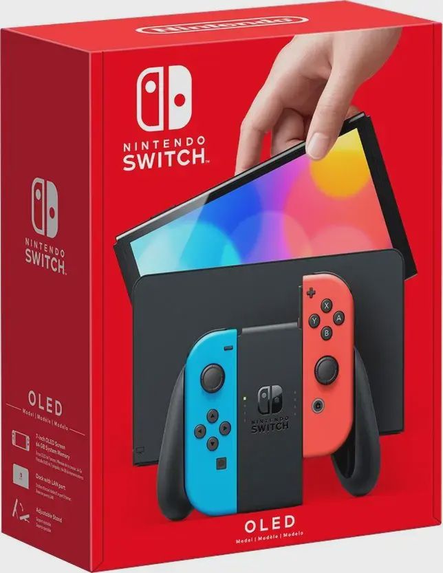 Nintendo - Switch – OLED Model w/ Neon Red &amp; Neon Blue Joy-Con - Multi