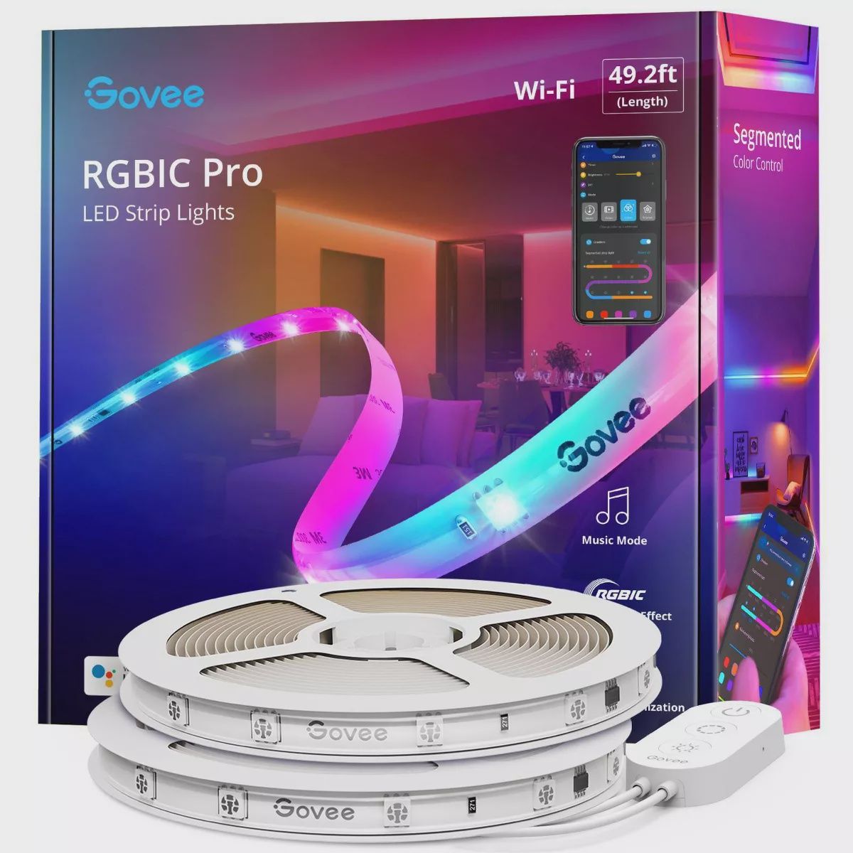 Govee 49.2&#39; Wi-Fi RGBIC LED Strip Light