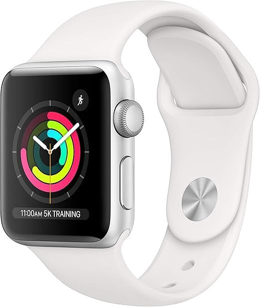 Apple Watch Series 3 [GPS 38mm] Smart Watch w/Silver Aluminum Case &amp; White Sport Band. Fitness &amp; Activity Tracker, Heart Rate Monitor, Retina Display, Water Resistant