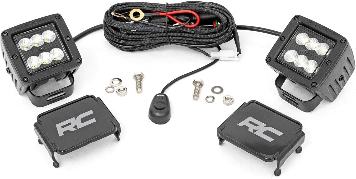 Rough Country 2&quot; Black Series Square CREE Cube LED Lights | Flood - 70133BL