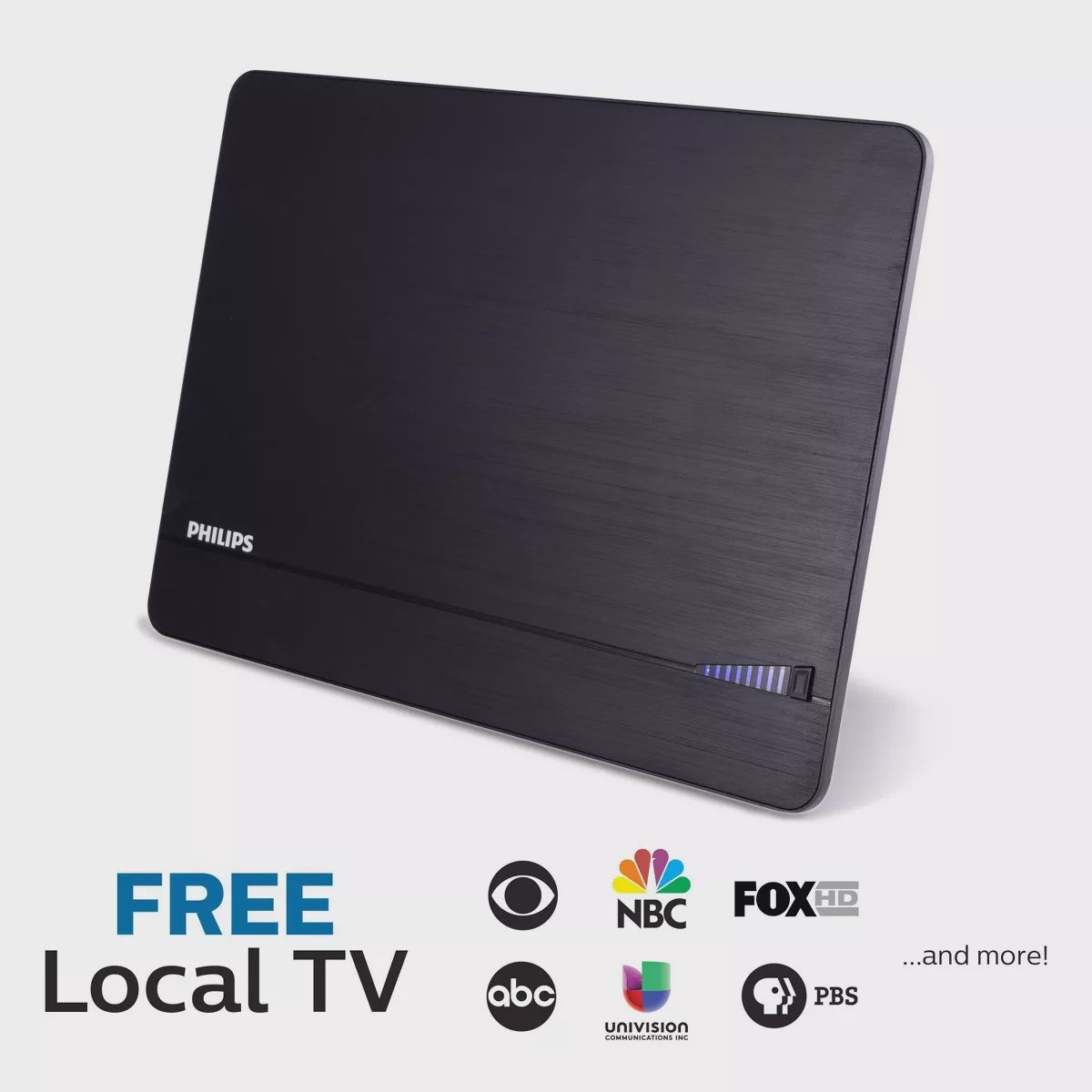 Philips Elite Indoor Amplified Signal Finder TV Antenna with 10 ft. Coax Included - Black