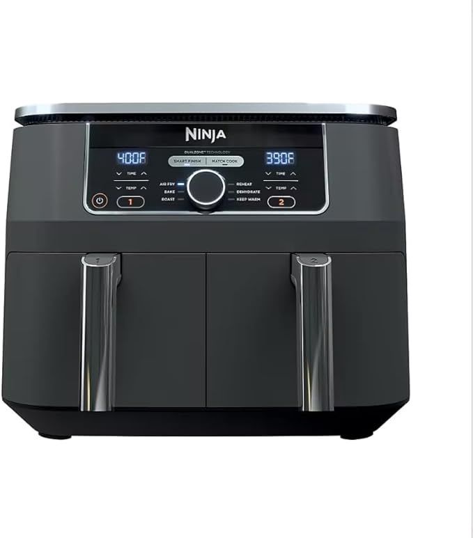 Ninja Foodi 8 qt 2-Basket Air Fryer, Black - DualZone Technology,