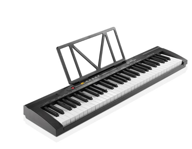 61-Key Digital Keyboard Piano with Full-Size Keys - Includes Headphones and Mic