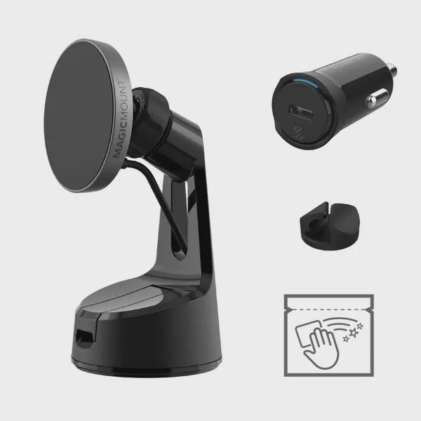 Scosche MagicMount Charge Pro Qi2 2-in-1 Window/Dash Car Mount - Black