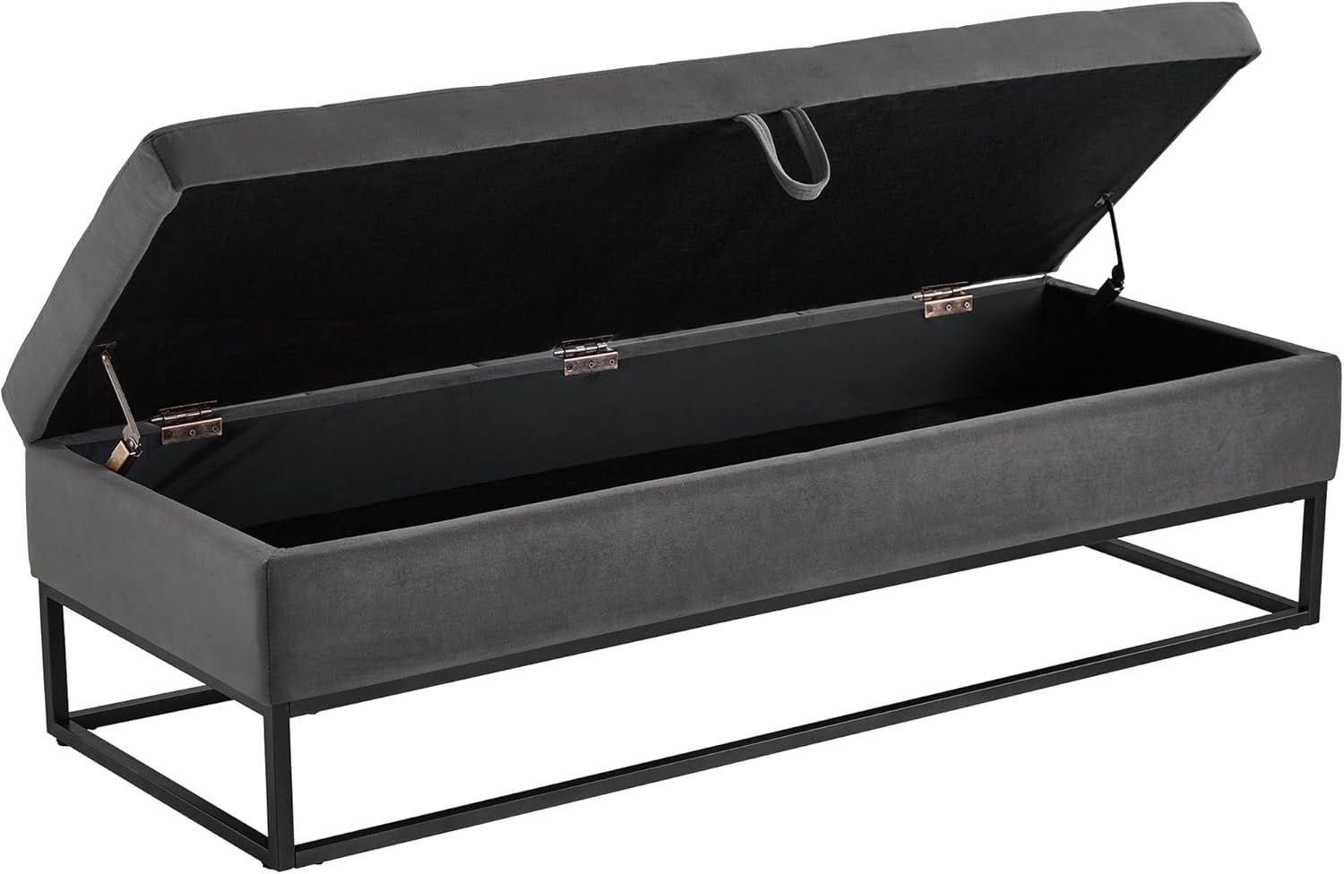 roomfitters 58.6 Inch Modern Velvet Bed Bench with Storage