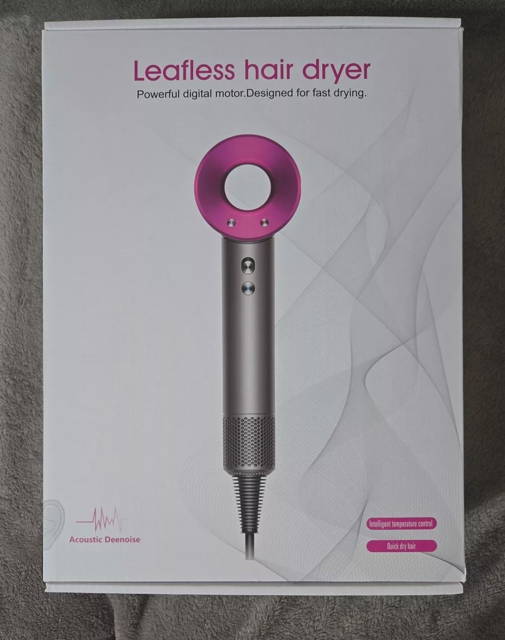 dysonin Advanced High Speed Hair Dryer - 5 Nozzles &amp; Wall Stand - Rose Red/Pink