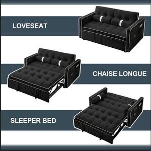 Small Foldable Loveseat, 2 Seater Convertible Futon Sofa Bed
