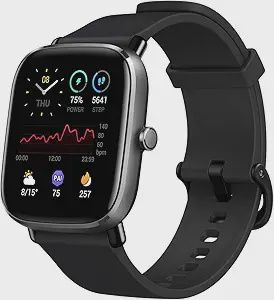 Amazfit GTS 2 Mini Fitness Smart Watch Alexa Built-in, SpO2, 14-Days Battery, 70+ Sports Modes, Heart Rate, Sleep, Stress Level Monitoring, Black (Renewed)