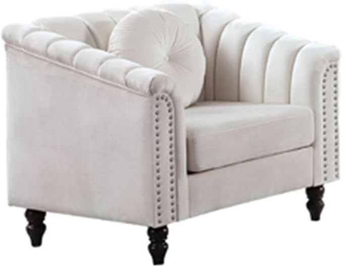White Microfiber Chair, Singele Seater Sectional