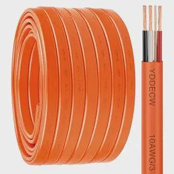 10/3 NM-B Wire with Ground - 100FT Non-Metallic Sheathed Cable 100% Pure Copper 10 AWG 3 Conductor Residential Indoor Wire for Outlets, Switches, Other Loads and Lighting Wiring Projects etc.