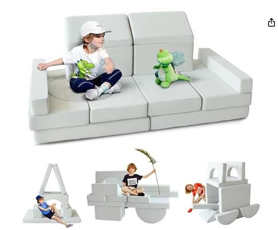 Lifestan Kids Modular Couch 14PCS, Play Couches for Creative Toddlers