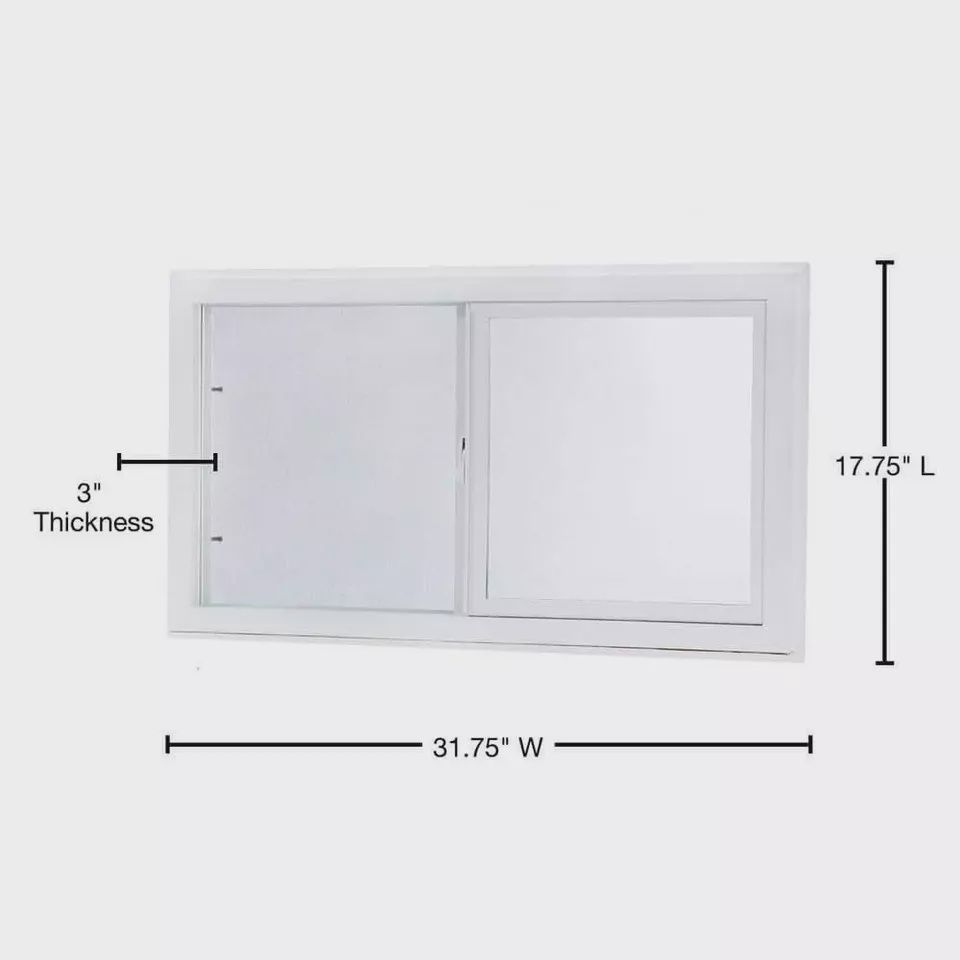 TAFCO WINDOWS Sliding Vinyl Window 31.75&quot;x17.75&quot; Left-Hand Insulated Glass White