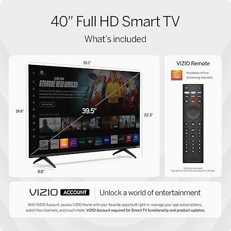 VIZIO 40-inch Full HD 1080p Smart TV with DTS Virtual: X, Alexa