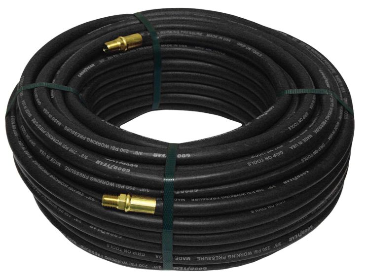 Goodyear Rubber Air Hose - 3/8in. x 50ft., Black