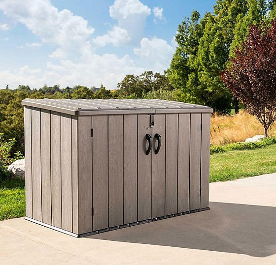 Lifetime 75 cu. ft. Horizontal Storage Shed, Light Brown