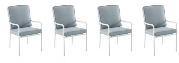 Style Selections outdoor Seacrest Set of 4 White Steel Frame