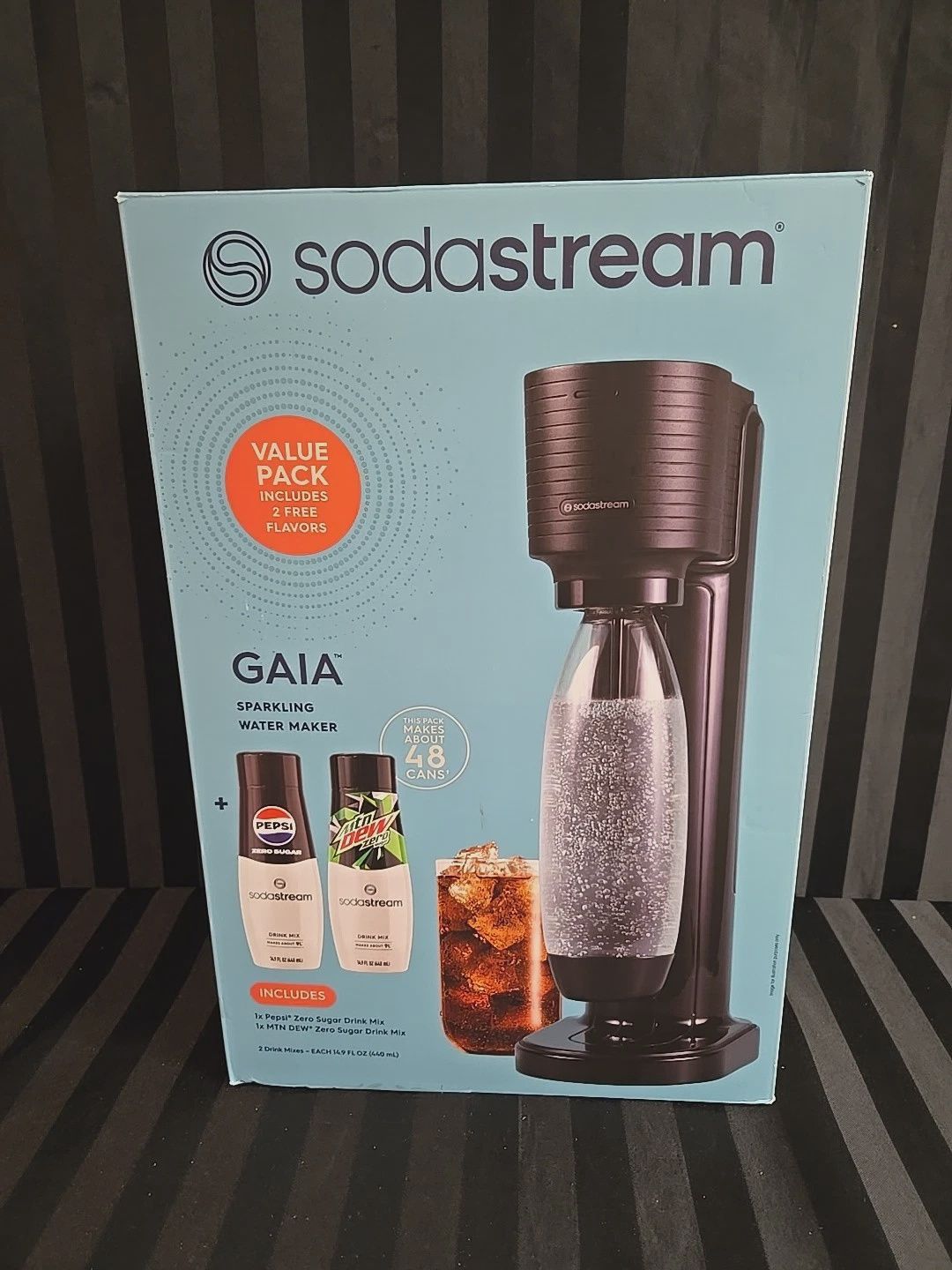 Gaia Sodastream Sparkling Water Maker With 2 Drink Mixes