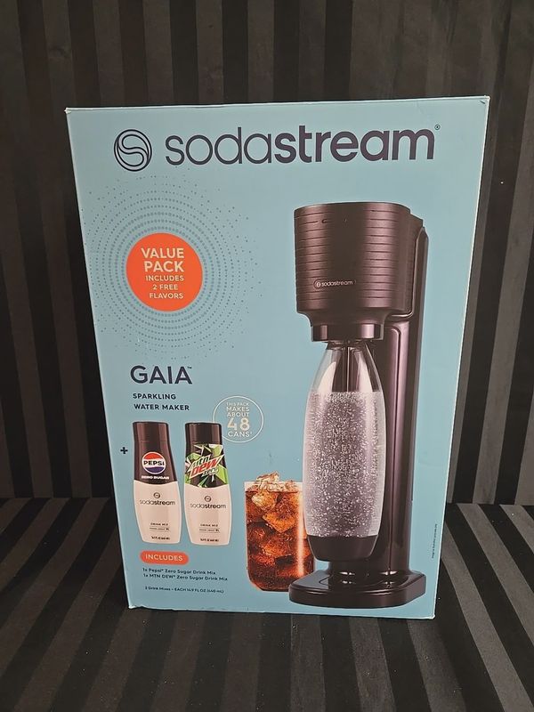 Gaia Sodastream Sparkling Water Maker With 2 Drink Mixes