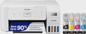 Epson EcoTank ET-2800 Wireless Color All-in-One Cartridge-Free Supertank Printer with Scan and Copy â€“ The Ideal Basic Home Printer - White, Medium demo unit