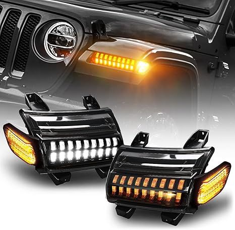 Fender Lights with Side Marker Replace for Jeep Wrangler 2018-2022