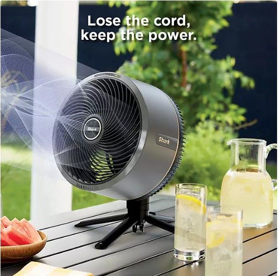 Shark FlexBreeze Fan  Cordless &amp; Corded, Outdoor &amp; Indoor  demo model has some scratches on it and does not include the remote controll  this is the table top version only