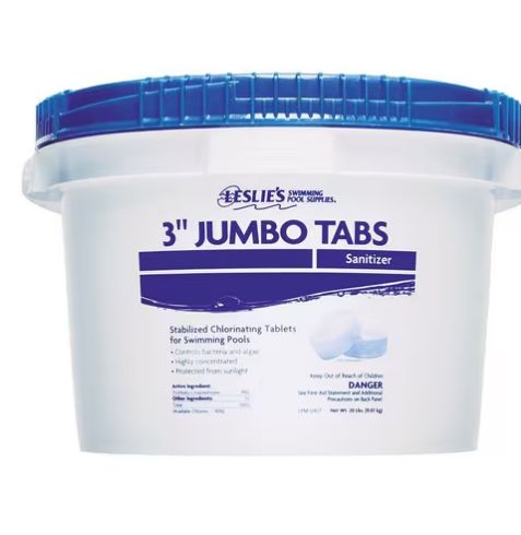 Leslie&#39;s - 3 in. Jumbo Chlorine Pool Tabs - 20 lbs. Bucket
