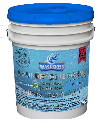 Wash Boss Ariel Powerful Cleaning Laundry Detergent - 5-Gallon with Fresh Scent