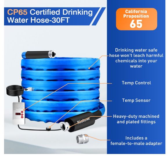 30FT RV Heated Drinking Water Hose