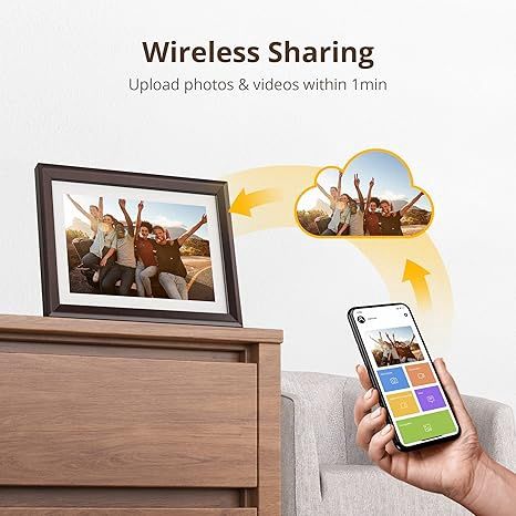 Dragon Touch Digital Picture Frame WiFi 10 inch 32GB Storage, Auto-Rot