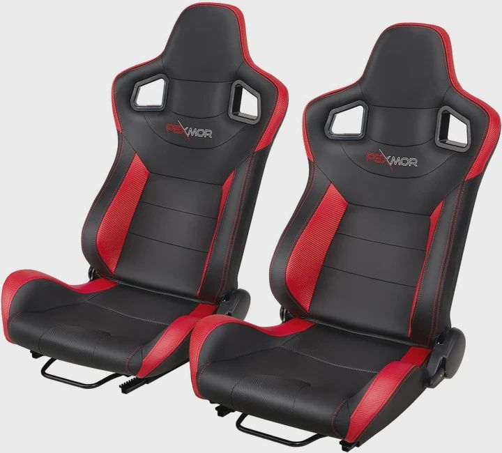 PEXMOR Universal Racing Seats Pair with Dual Sliders