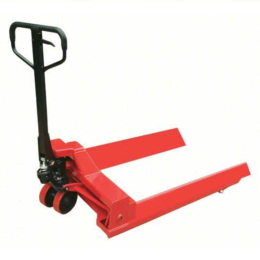 DAYTON Roll-&amp;-Reel Manual Pallet Jack: 4,400 lb Load Capacity, 48 in x 6 1/4 in, 39 3/8 in, Std Fork 30LU69