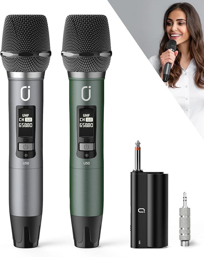 Wireless Microphones, Professional UHF Dual Microphones Speech, Wedding