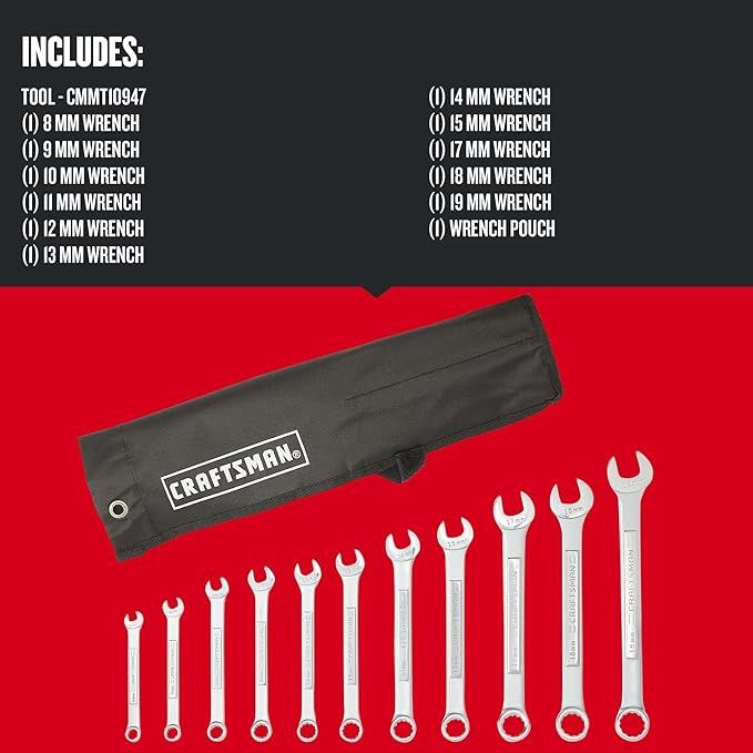 CRAFTSMAN Metric Combination Wrench Set, 11-Piece (CMMT10947)