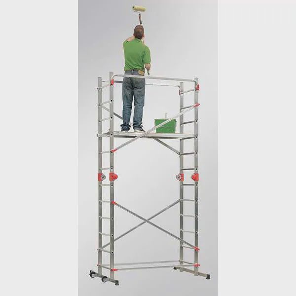 Portable Scaffold, Aluminum, 396 lb Load Capacity, 7 ft 6 in Platform Height