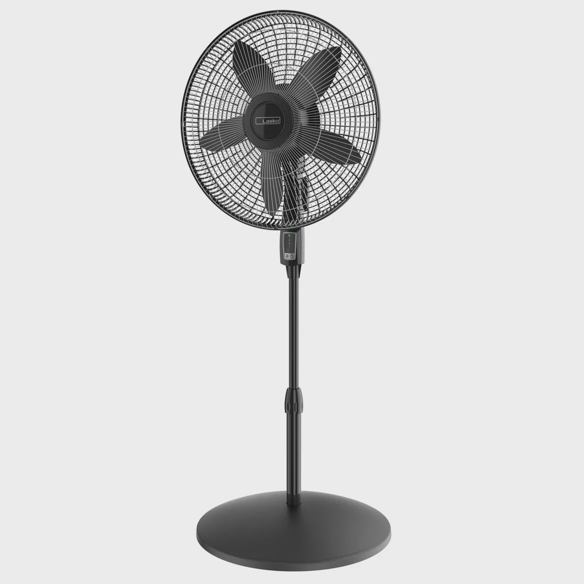 Lasko 18&quot; Stand Oscillating Fan Black: Adjustable Height, Remote Contr