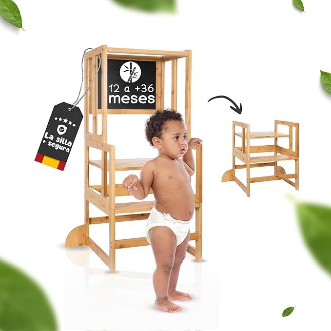 Toddler Kitchen Tower Helper – Adjustable Standing Tower with Safety